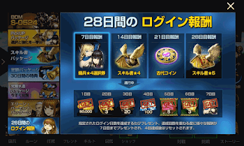 28日間のログイン報酬