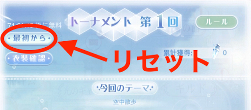 アイテムはリセットできる