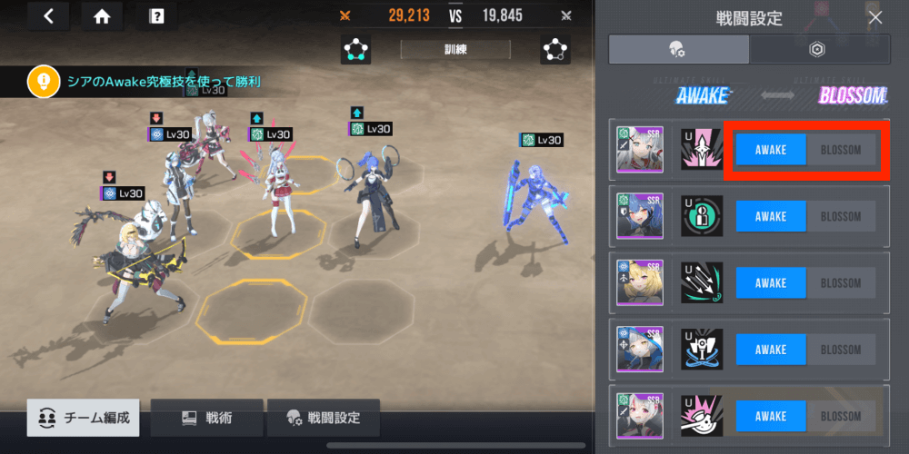 究極技の設定変更