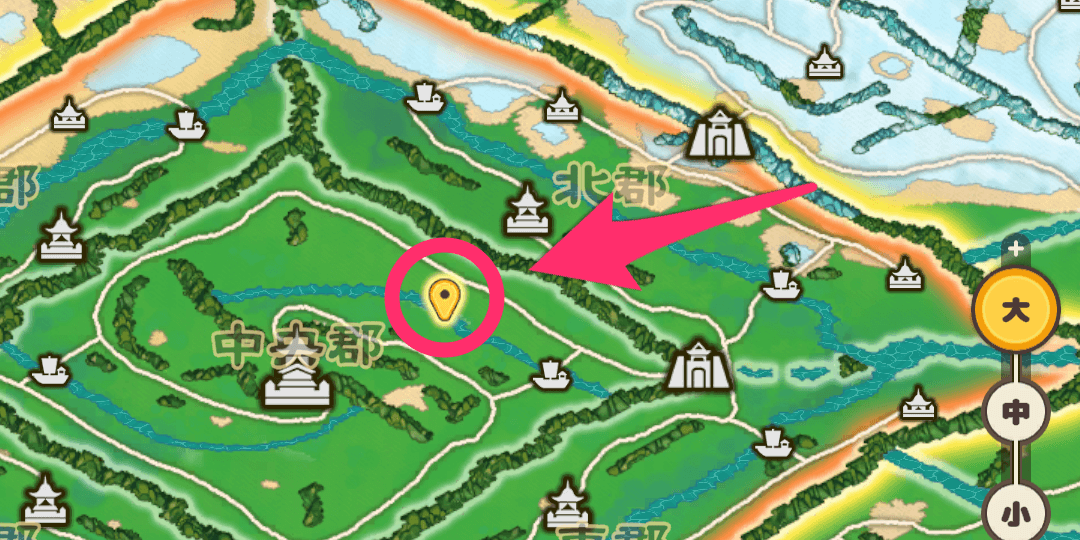 ブラウザ三国志天_ピンの位置を移動する