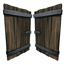 補強した両開きのドア