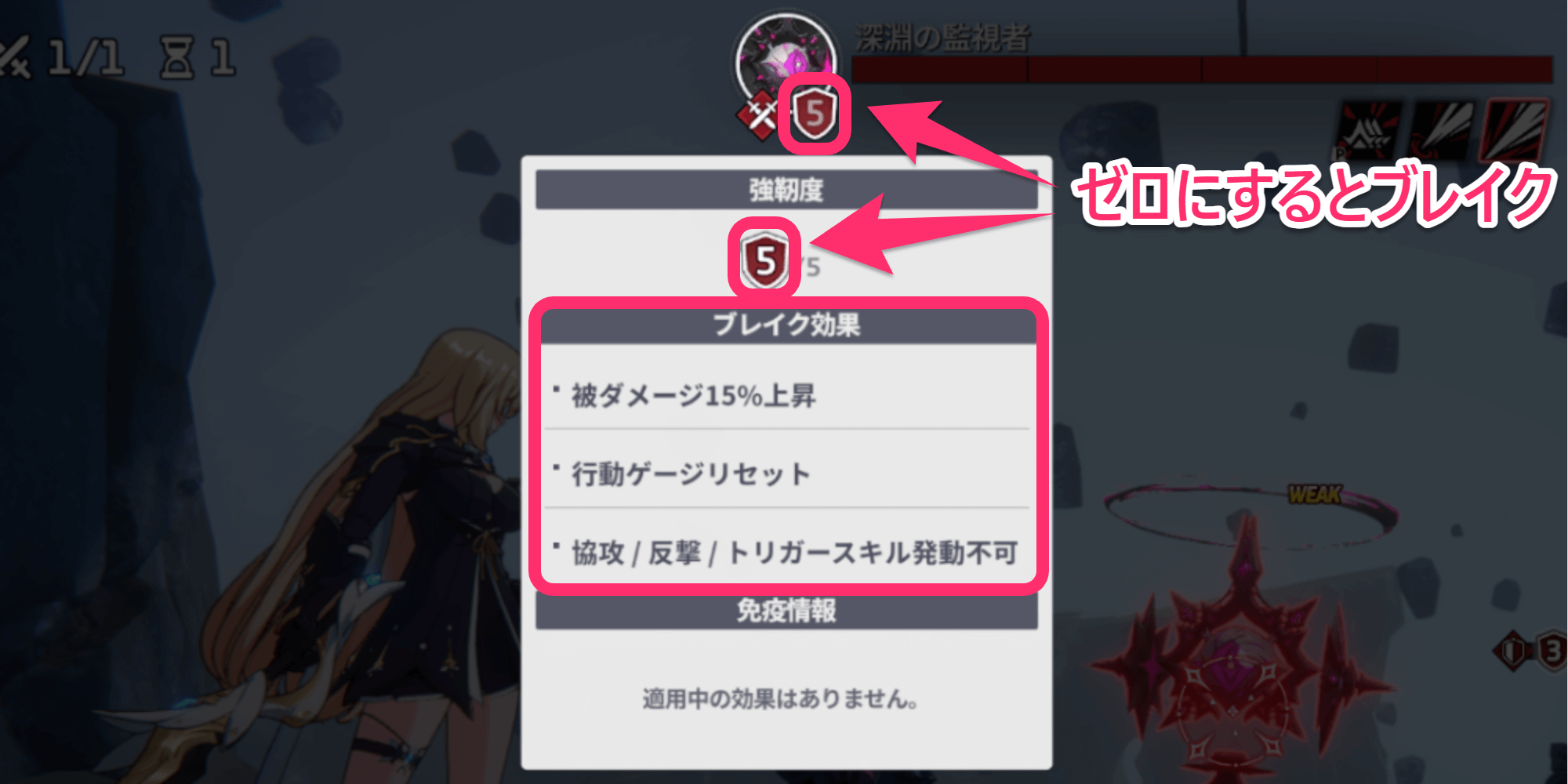 強靭度がゼロになると撃破され弱体化する