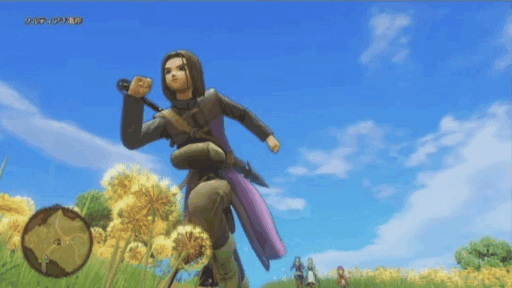 主人公がダッシュして仲間を置いていっている画像