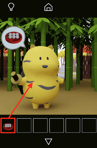 Dango_団子をトラに渡す