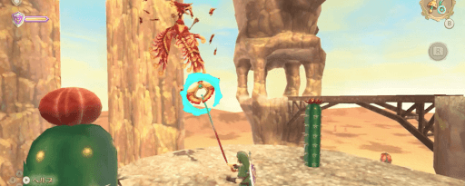 ゼルダSWS_ムチで地面に落とす