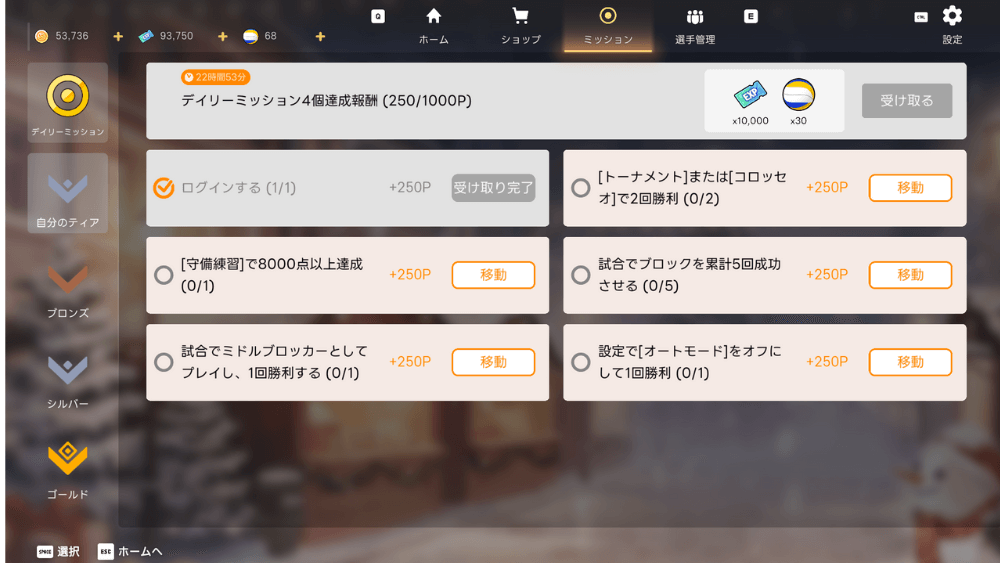 シルバーティアでデイリーが解放