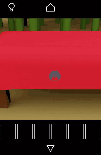 Dango_赤い布に描かれているキツネのマークを確認する