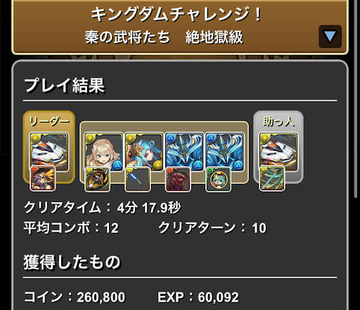 キングダムチャレンジ-攻略パーティ