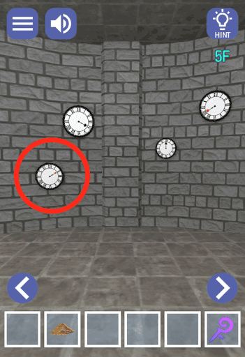ドラゴンと魔法使いの住む塔_5階_画面左下の時計を拡大する