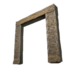 恐竜用の巨大なアドベの門枠