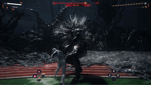 青白いマーカーは回避で躱す