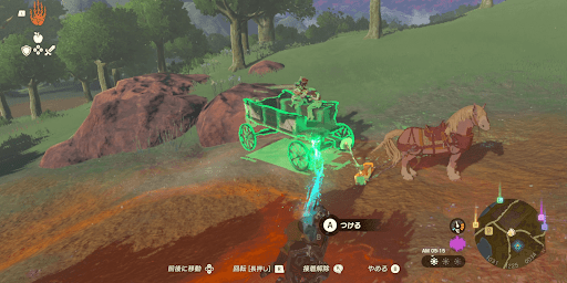 ひっぱりハーネスと荷車をくっつける