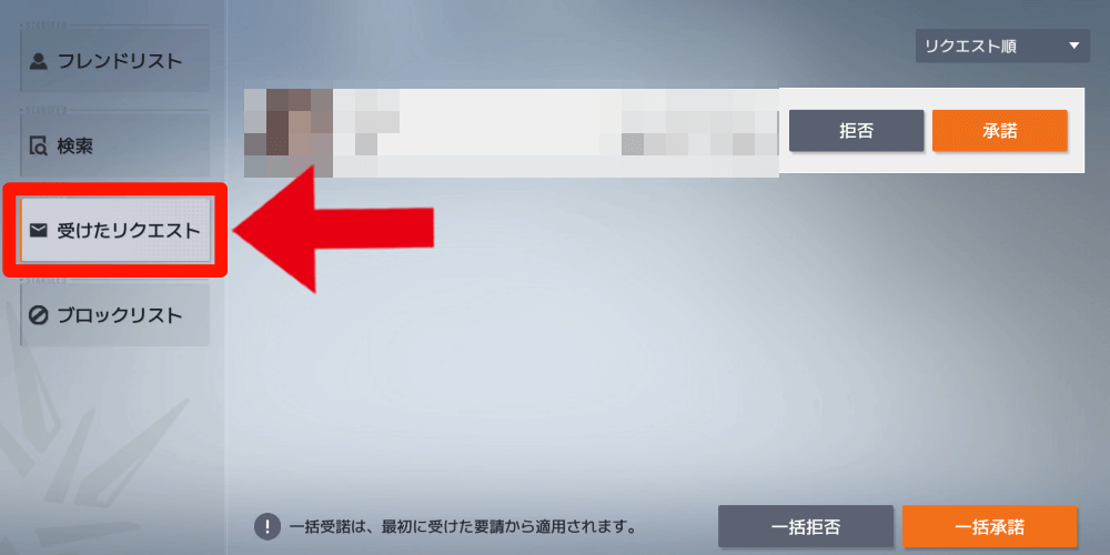 受けたリクエスト