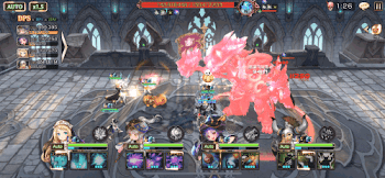 「挑戦の塔64階のバトル画面」