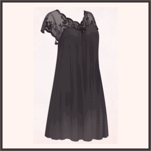 シルクのネグリジェ（黒）