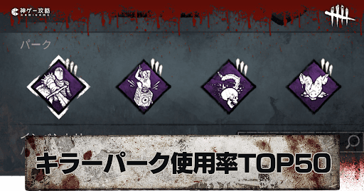 キラーパーク使用率ランキングTOP50