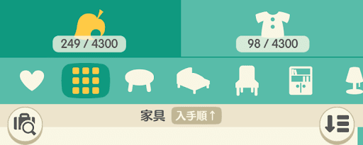 「家具・服」の上限は4,300個