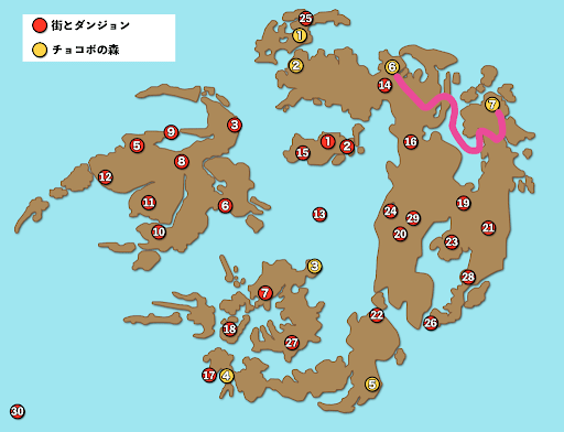 はぐれの森からチョコボで行く