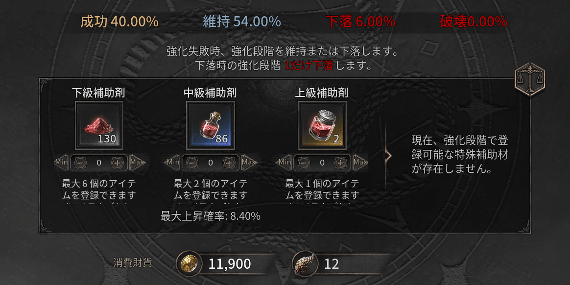 ダークディセンバー_強化には成功確率が存在する