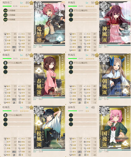 北方航路海上護衛 編成例