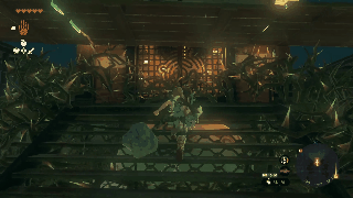 屋根を置いてイバラを燃やす