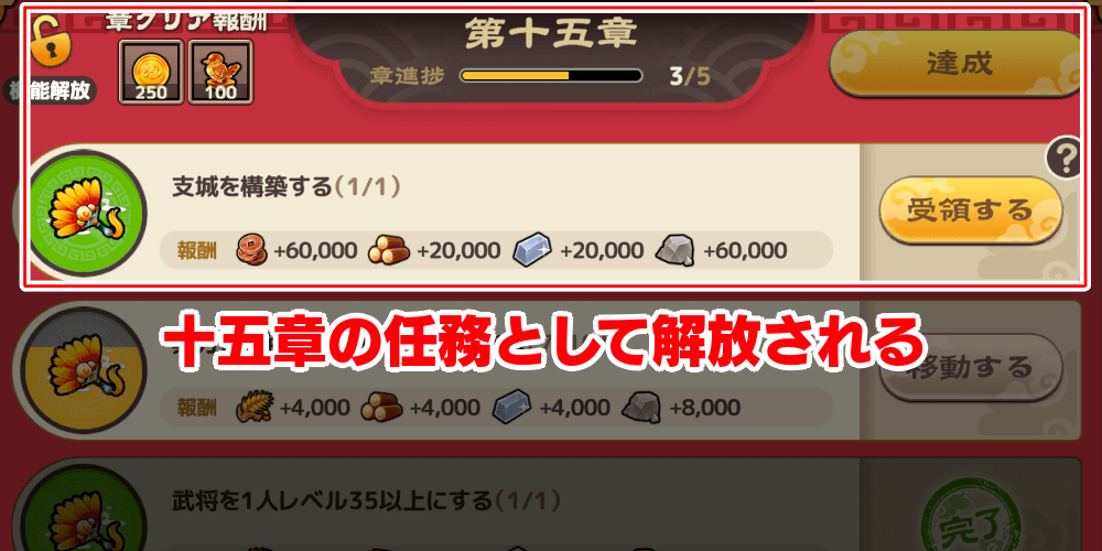 ブラウザ三国志天_十五章の任務