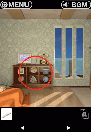 RESORT4黄昏クルーズへの脱出_部屋_右側に移動して左下の棚を拡大する