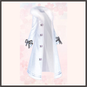 猫ボタンコート（白）