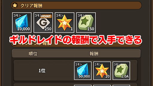 ギルドレイドの報酬