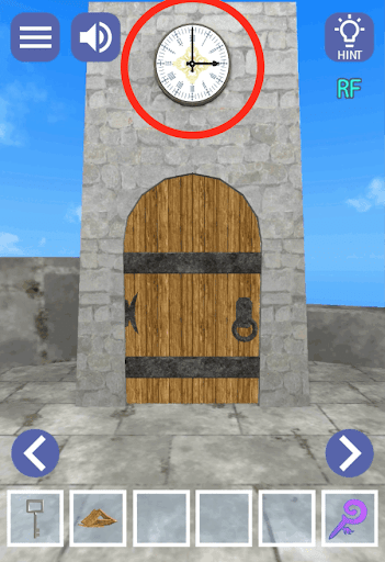 ドラゴンと魔法使いの住む塔_屋上_画面上部の時計を拡大する