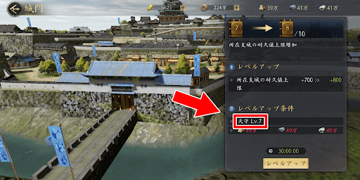 天守レベル7で解放