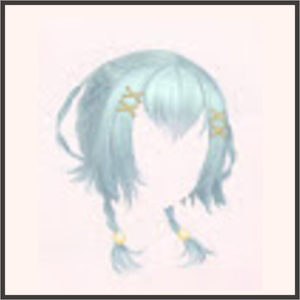 可愛いおさげ（青）