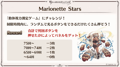 Marionette Stars「動体視力測定ゲーム」