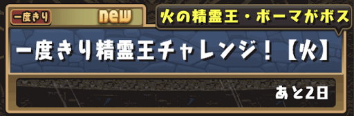 一度きり精霊王チャレンジ