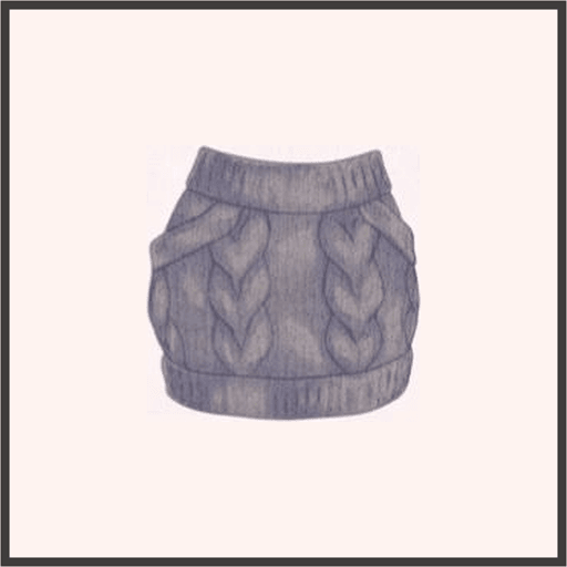 グレーのニットスカート