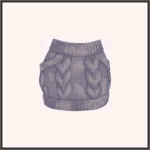 グレーのニットスカート