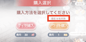 更新チケット所持数