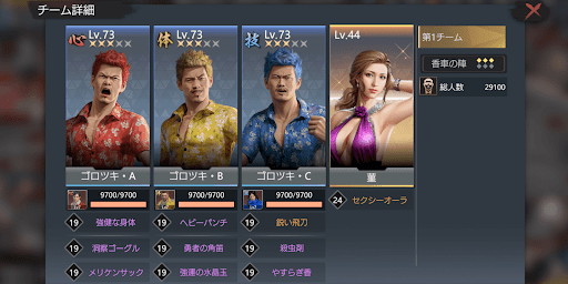 防衛値の方でも用心棒のレベルは73