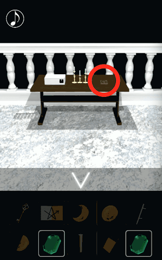 月の見える城からの脱出_ベランダの上