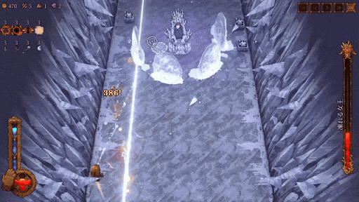 Ball x Pit_放射状氷の盾攻撃