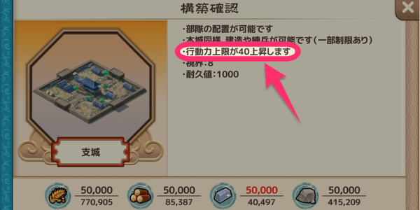 ブラウザ三国志天_支城を建てると上限が増える