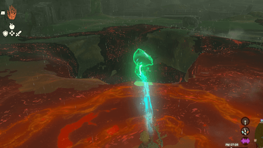 地上から地底に向かって投げ入れる