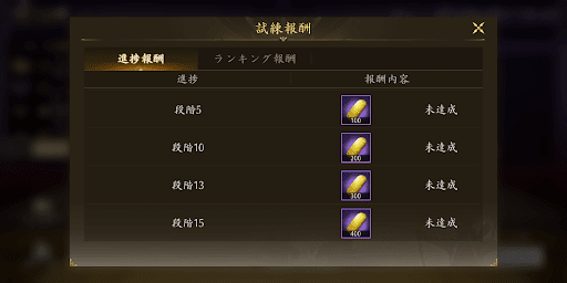 進んだ段階に応じて報酬が貰える