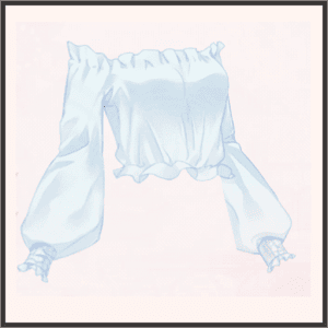 オフショル・ショートT（青）