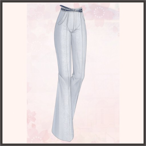 薄グレーのワイドパンツ