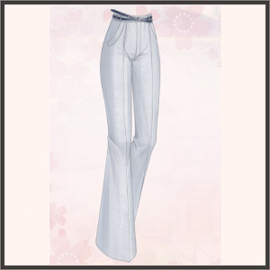 薄グレーのワイドパンツ
