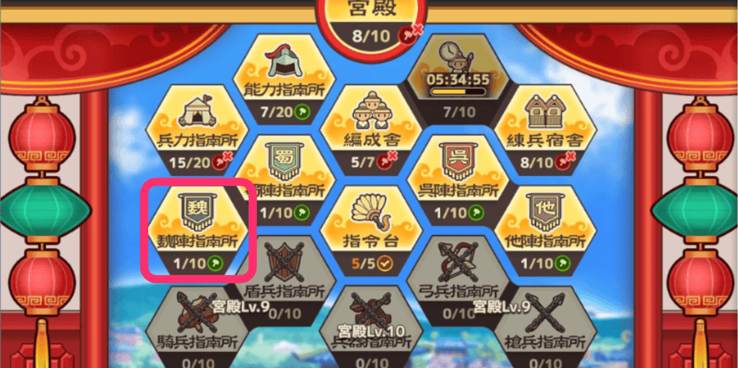 部隊が全て魏の際に全能力が上がる