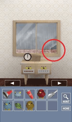 インコ脱出2_水を汲んだスコップ