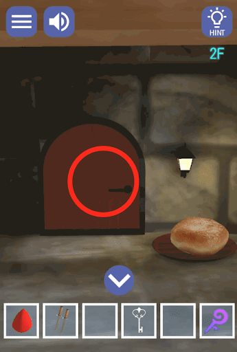 ドラゴンと魔法使いの住む塔_2階_扉を三回タップする