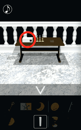 月の見える城からの脱出_ベランダの上